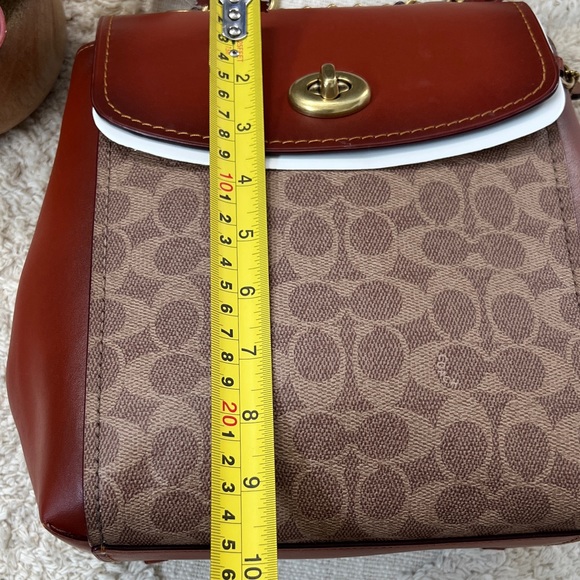 🍁NWT Coach Signature Parker Tan/Rust Backpack Rare Find! Gorgeous!! - Picture 12 of 14
